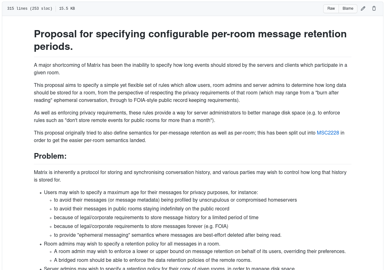 Message Retention Implementing support for message retention policies in Matrix · Brendan ...